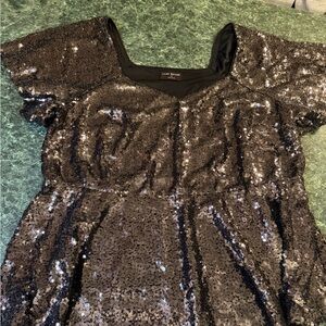 Lane Bryant Black Sequin Blouse